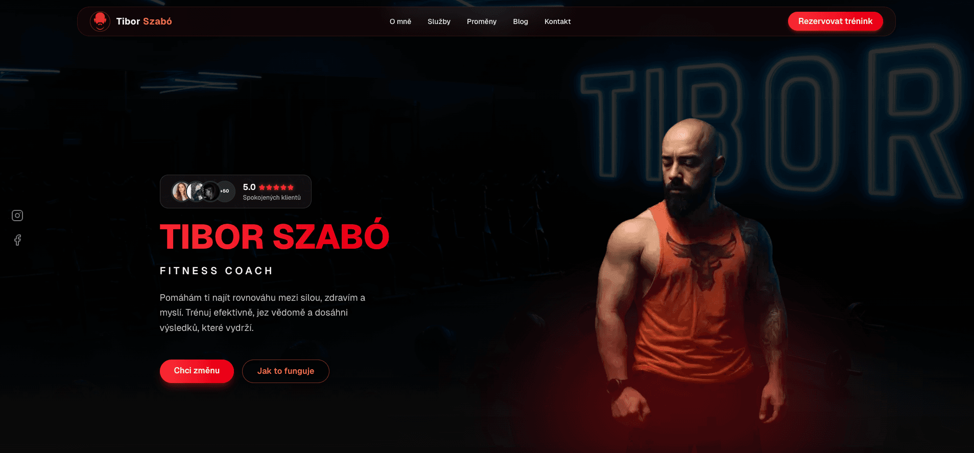 Webová aplikace pro Fitness trenéra Tibor Szabó